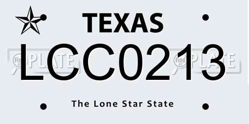 LCC0213 Texas License Plate
