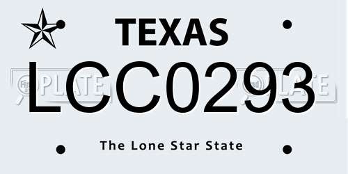 LCC0293 Texas License Plate