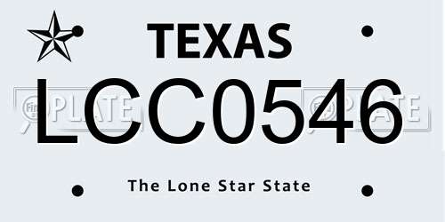 LCC0546 Texas License Plate