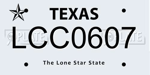 LCC0607 Texas License Plate