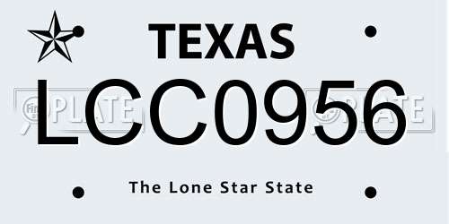LCC0956 Texas License Plate