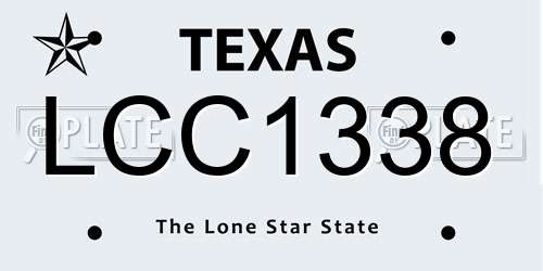 LCC1338 Texas License Plate