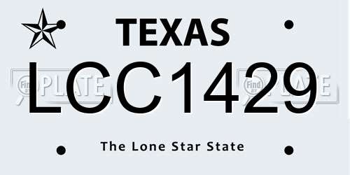 LCC1429 Texas License Plate