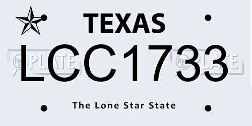 LCC1733 Texas License Plate