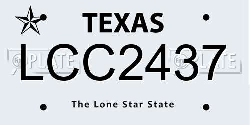 LCC2437 Texas License Plate