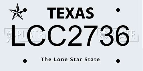 LCC2736 Texas License Plate