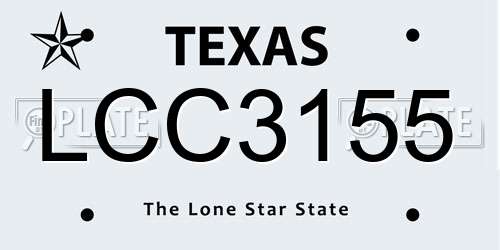 LCC3155 Texas License Plate