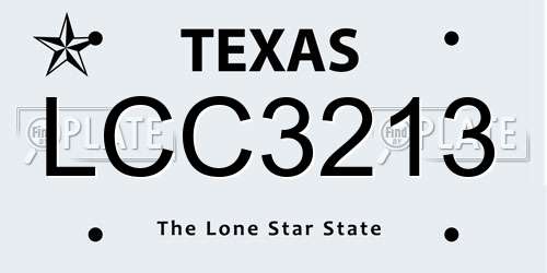 LCC3213 Texas License Plate