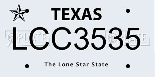 LCC3535 Texas License Plate