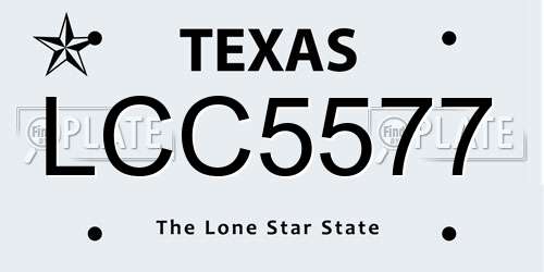 LCC5577 Texas License Plate