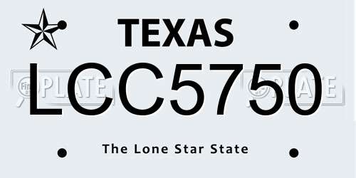 LCC5750 Texas License Plate