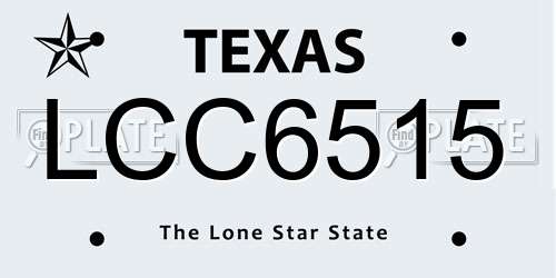 LCC6515 Texas License Plate