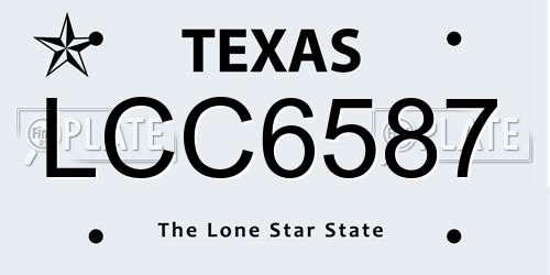 LCC6587 Texas License Plate