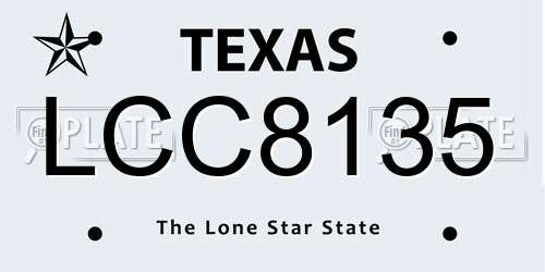 LCC8135 Texas License Plate