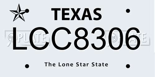 LCC8306 Texas License Plate