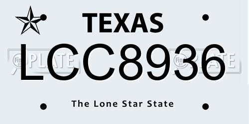 LCC8936 Texas License Plate