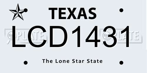 LCD1431 Texas License Plate