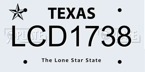 LCD1738 Texas License Plate