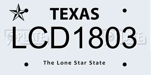 LCD1803 Texas License Plate