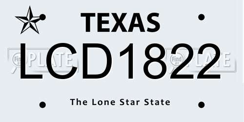 LCD1822 Texas License Plate