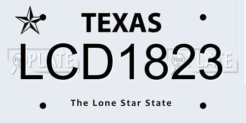 LCD1823 Texas License Plate