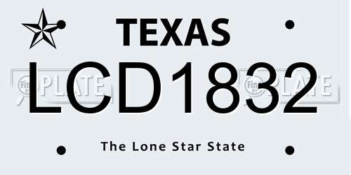 LCD1832 Texas License Plate