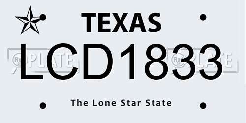 LCD1833 Texas License Plate