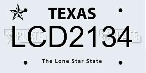 LCD2134 Texas License Plate