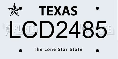 LCD2485 Texas License Plate