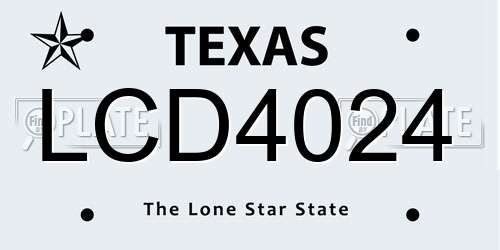 LCD4024 Texas License Plate