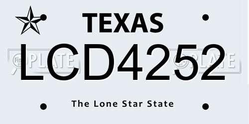 LCD4252 Texas License Plate