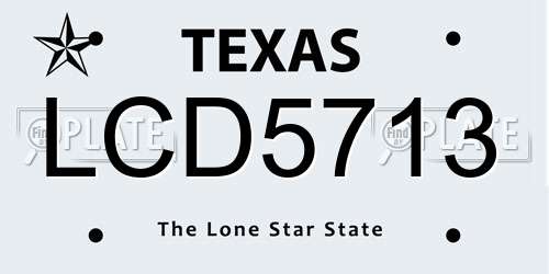 LCD5713 Texas License Plate