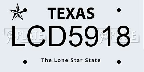 LCD5918 Texas License Plate