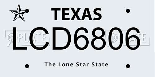 LCD6806 Texas License Plate