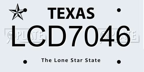 LCD7046 Texas License Plate