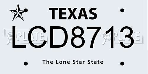 LCD8713 Texas License Plate