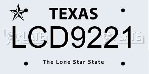 LCD9221 Texas License Plate