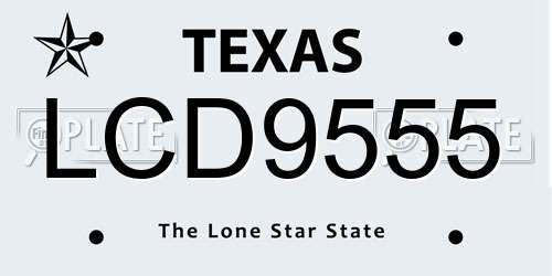LCD9555 Texas License Plate