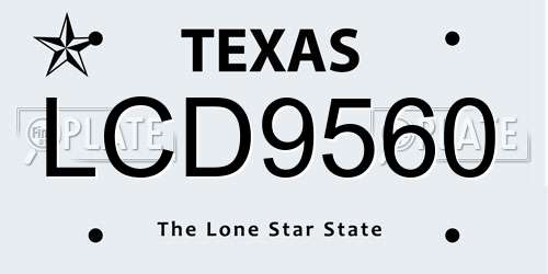 LCD9560 Texas License Plate
