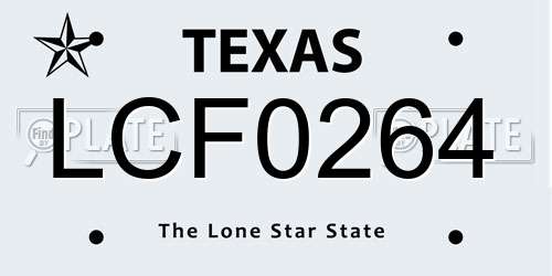 LCF0264 Texas License Plate
