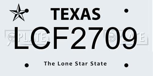 LCF2709 Texas License Plate