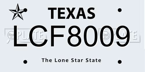 LCF8009 Texas License Plate