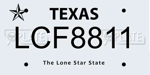 LCF8811 Texas License Plate