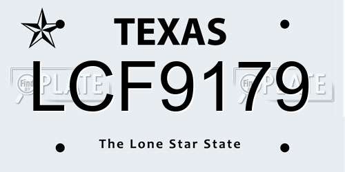 LCF9179 Texas License Plate
