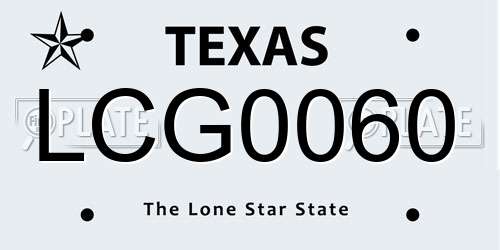 LCG0060 Texas License Plate