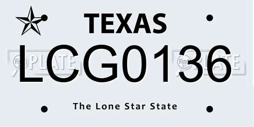 LCG0136 Texas License Plate