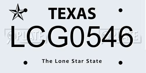 LCG0546 Texas License Plate