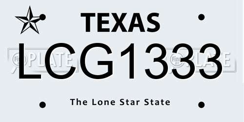 LCG1333 Texas License Plate