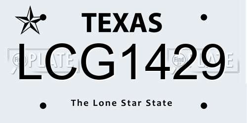 LCG1429 Texas License Plate