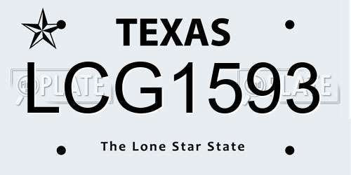 LCG1593 Texas License Plate